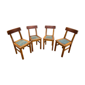 4 chairs wood 1950