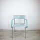 Chaise Lammhults en cuir et bois bleu