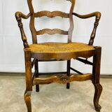 Straw wood armchair
