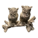 Duo of salt shaker and pepper owl shape in metal