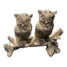 Duo of salt shaker and pepper owl shape in metal