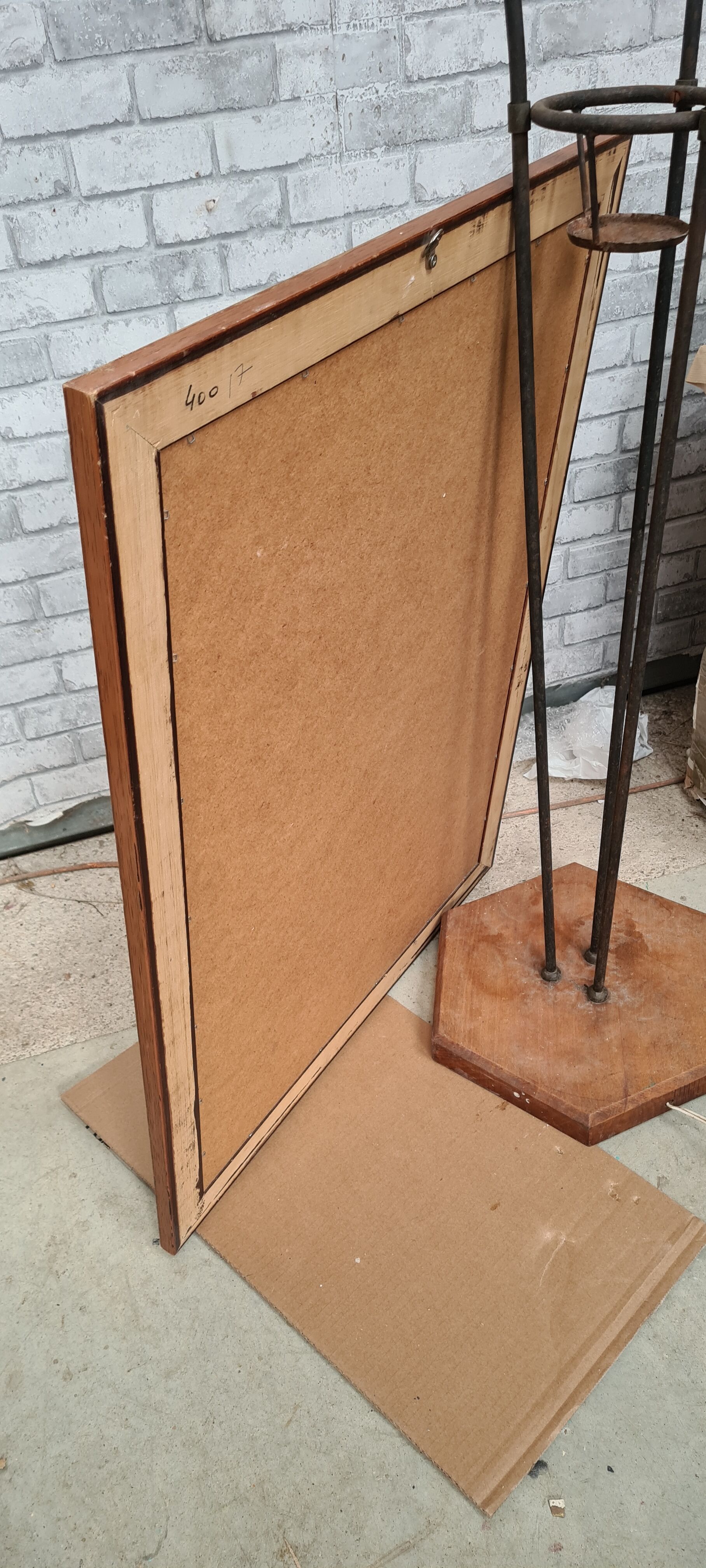 Gilded mirror on wood, 89x59