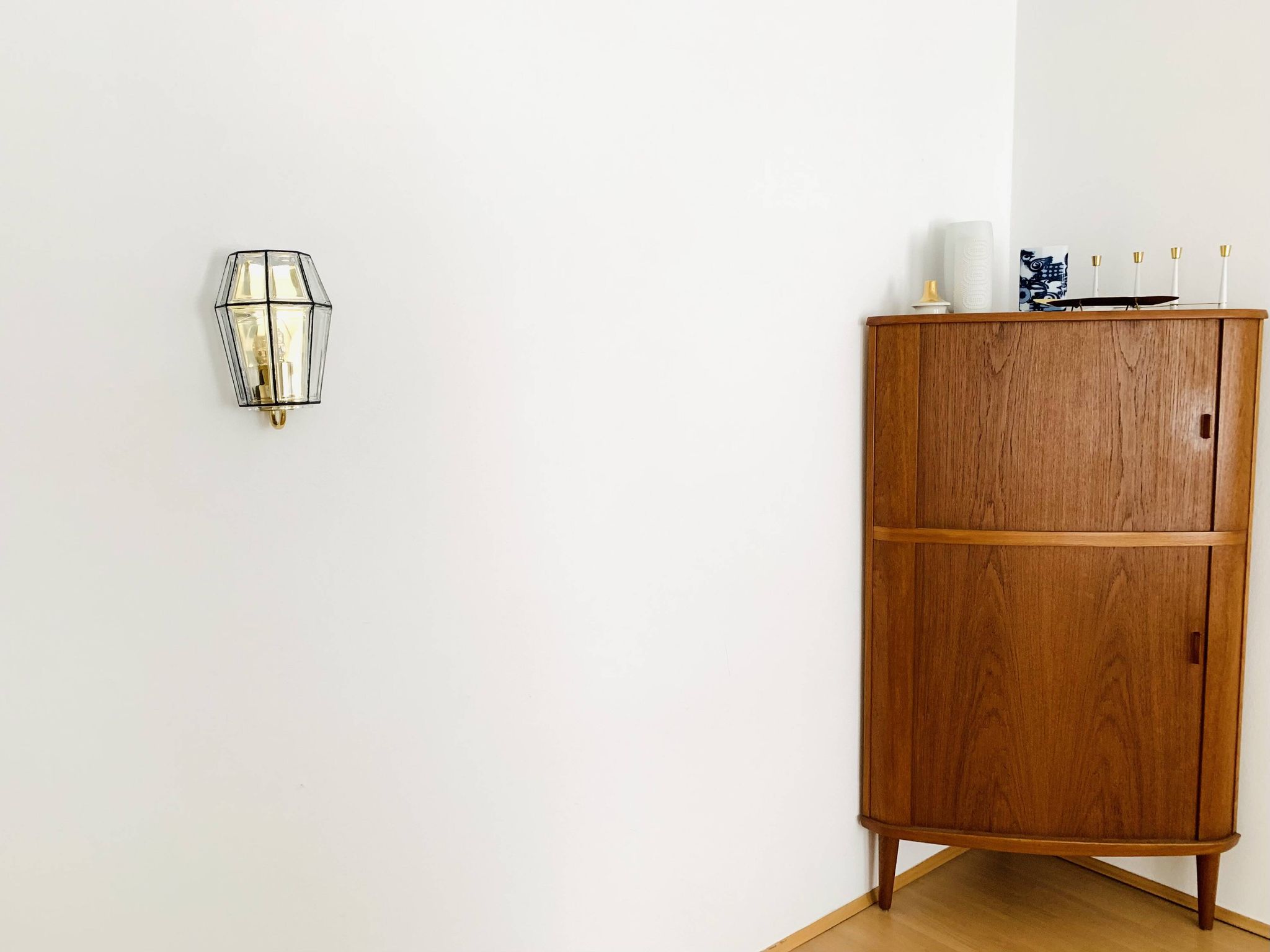 Set of 2 Glass Wall Lamps by Glashütte Limburg