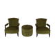 Set of 2 armchairs and ottoman 1940