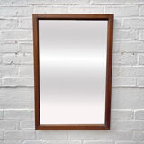 Vintage Rectangular Wall Mirror Teak Frame