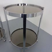 Mid-Century Glass & Metal Serving Bar Carts, 1960s, Set of 2