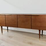 Enfilade vintage en teck et laiton - Années 70