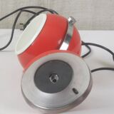 Vintage red “metal” ball lamp