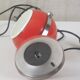 Vintage red “metal” ball lamp