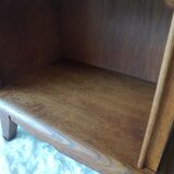 Bedside table oak compass legs - vintage
