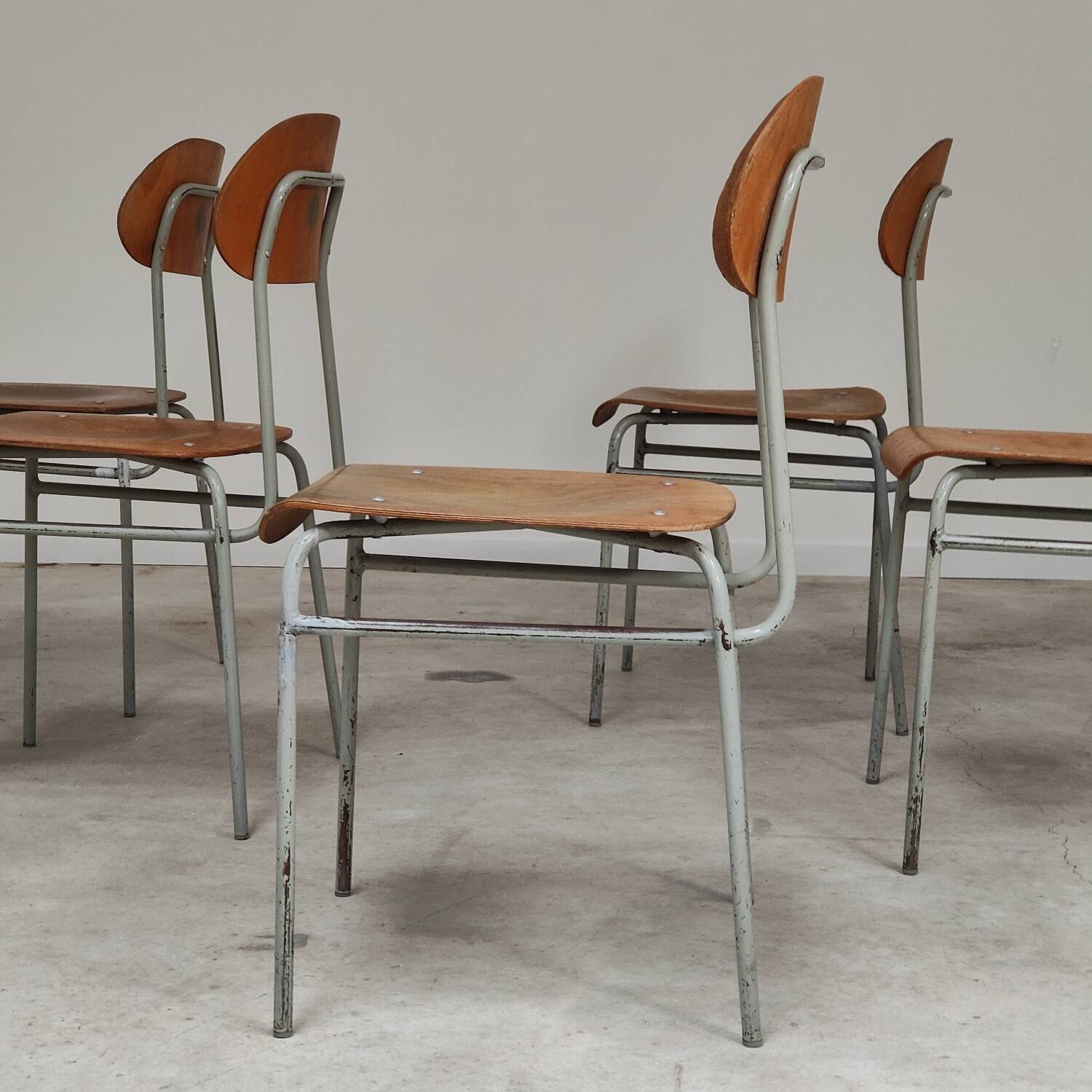 Lot of 24 chairs school chairs industrial style ex Czechoslovakia 1950