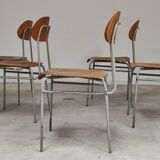 Lot of 24 chairs school chairs industrial style ex Czechoslovakia 1950