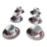 Set of 6 porcelain coffee cups
