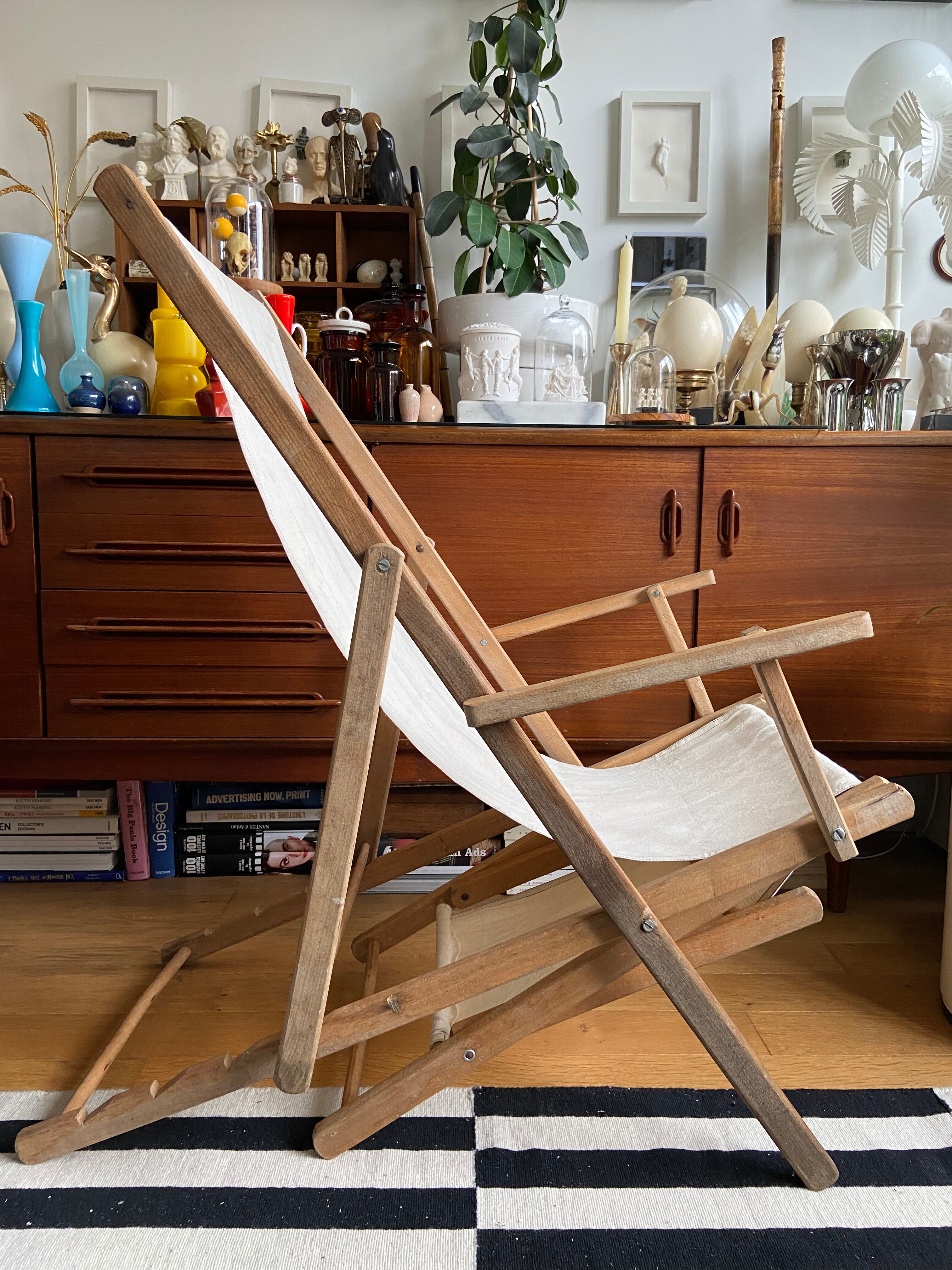 Transat de plage chilienne en bois et coton