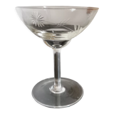 6 vintage crystal champagne glasses