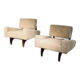 Pair of brazilian easy chairs, 1970s