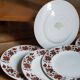 Six vintage English fine porcelain dessert plates