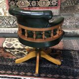 Chesterfield office chair swivelling leather - adjustable height