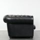 Set consisting of a cowhide leather Chesterfield sofa and matching ottoman
