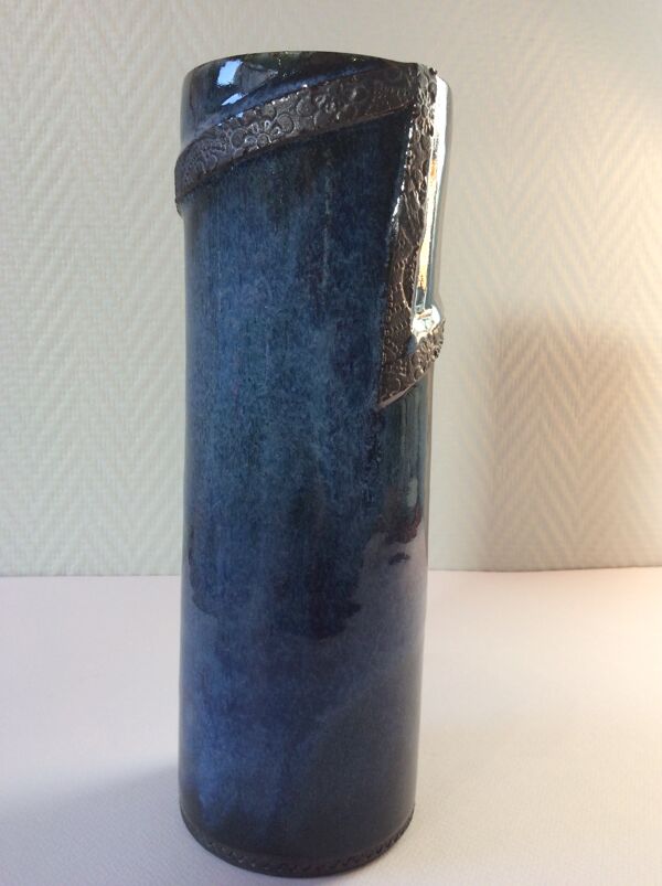 Vase rouleau bleu Japonais