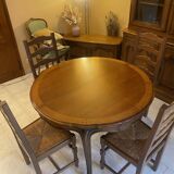 Table in solid cherry wood in Louis XV style.