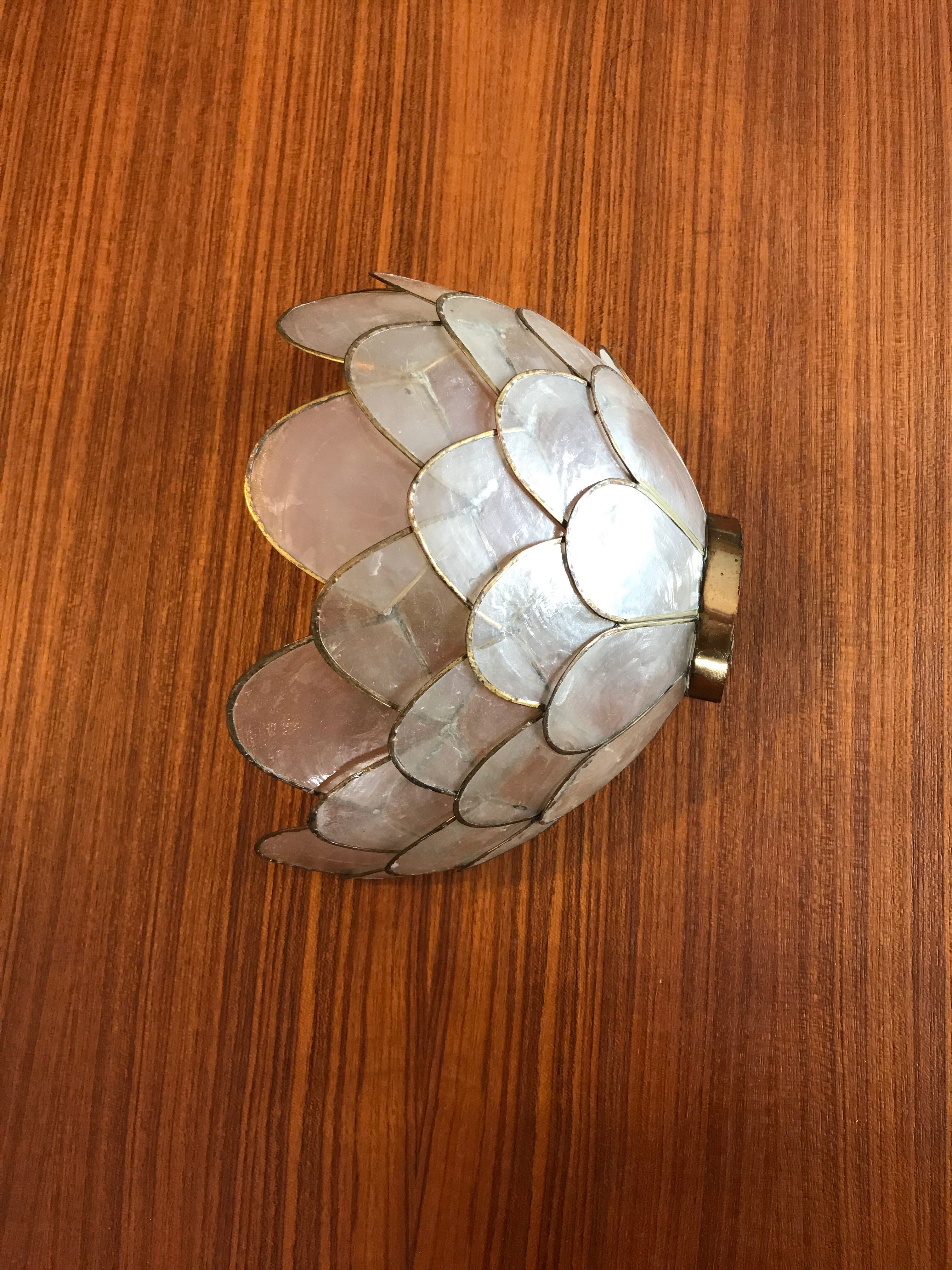 Vintage mother-of-pearl wall lamp