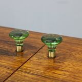 Danish mid-century unfolding sewing box in wood and brass, 1960s