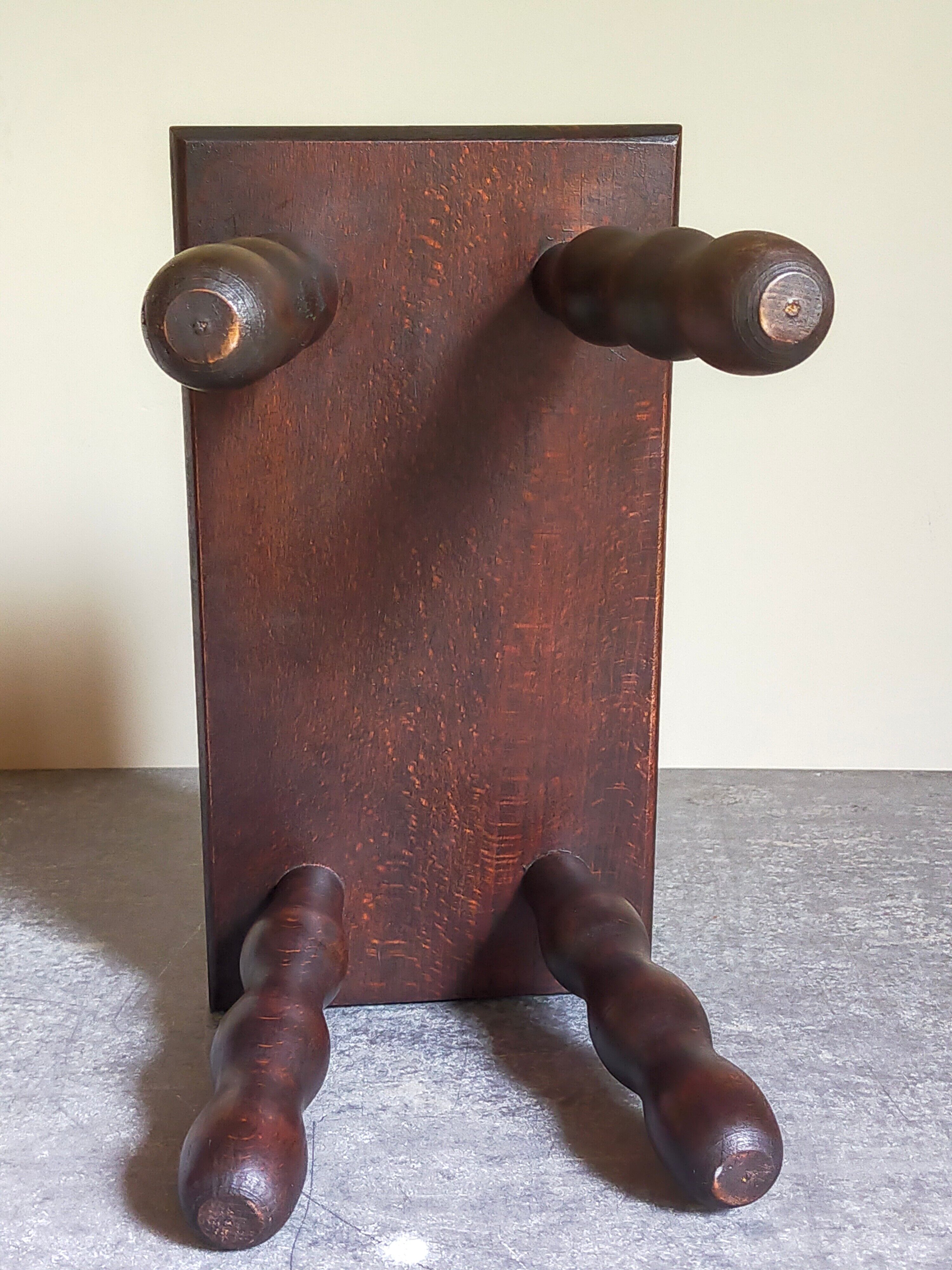 Wooden footrest stool turned solid vintage