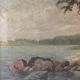 Large Vintage Sea Landscape Original Oil Painting, circa 1923