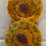 Set of 8 Sarreguemines barbotine dessert plates
