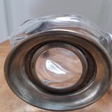 Ancienne carafe canard en cristal et étain