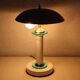 Lampe champignon en métal laqué blanc