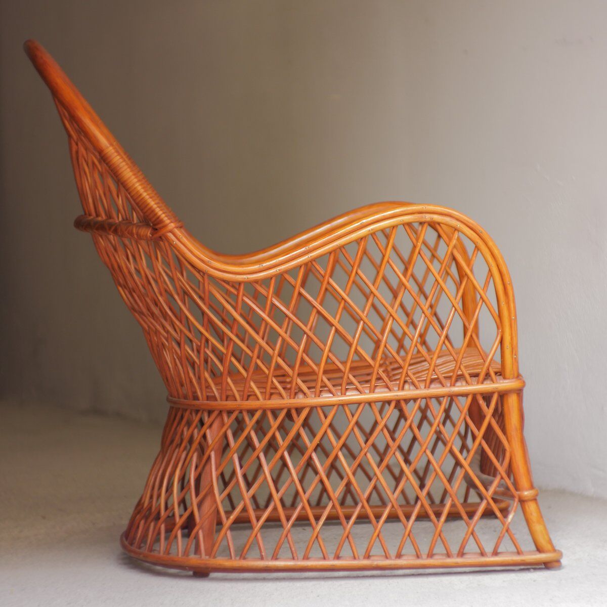 Wicker armchairs by Gervasoni, Italy, 1970s, set of 2.