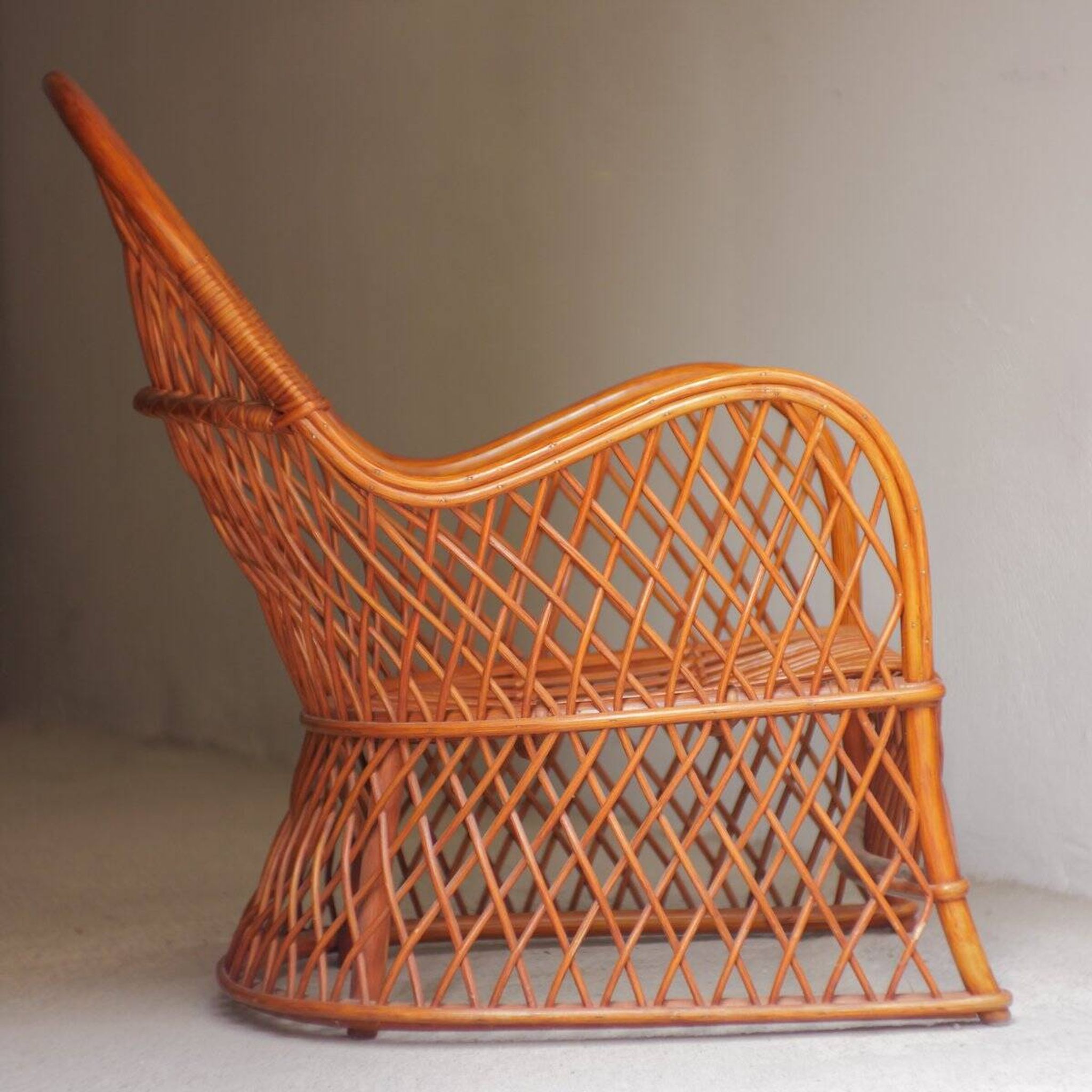 Wicker armchairs by Gervasoni, Italy, 1970s, set of 2