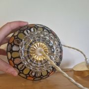 Vintage globe pendant light with stained glass effect