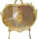 Fire screen, 19th century spark screen in gilded bronze