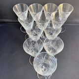Liquor glasses (12) - art deco - cut and blown crystal