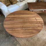 Round coffee table with hinged doors