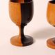 Verres à vin en bois sculpté ,bois d'olivier ,lot de deux