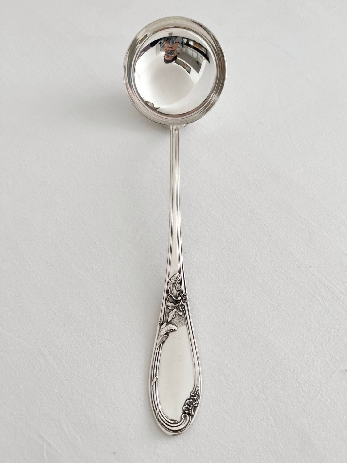 Antique Apollo silver metal ladle