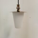 Lantern suspension in brass and opaline year 60