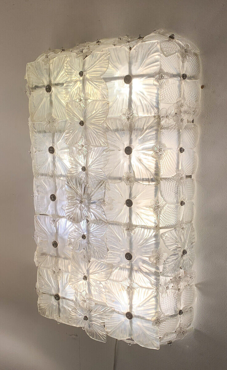 Mid-Century Modern Murano Glass Wall Lights, Italy, 1950s