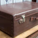 Authentic old suitcase 70 cm real fiber