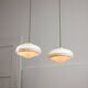 Mid-Century Italian Ceramic & Brass Pendant Lamps, Set of 2