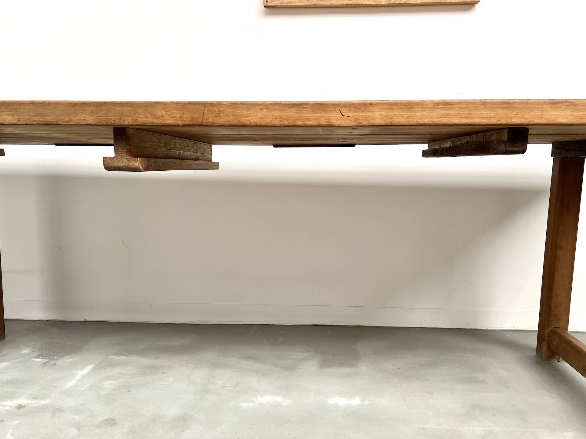 Large brutalist beech farmhouse table