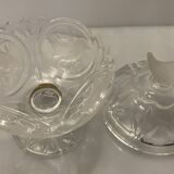 Cristal d'Arques candy box with animal and bird motifs