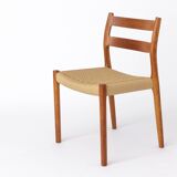 Lot de 6 chaises de salle à manger en teck Niels Otto Moller, modèle 84, 1976 – Cordon renouvelé