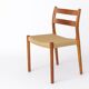 Lot de 6 chaises de salle à manger en teck Niels Otto Moller, modèle 84, 1976 – Cordon renouvelé