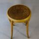 Bistro stool, wooden seat 1930 Fischel France