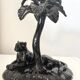 Black panther Art Deco candlestick
